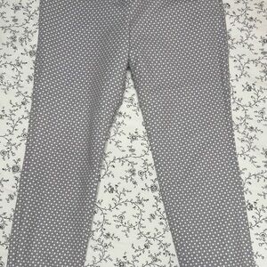 Crosby Light Gray and White Geometric Pants